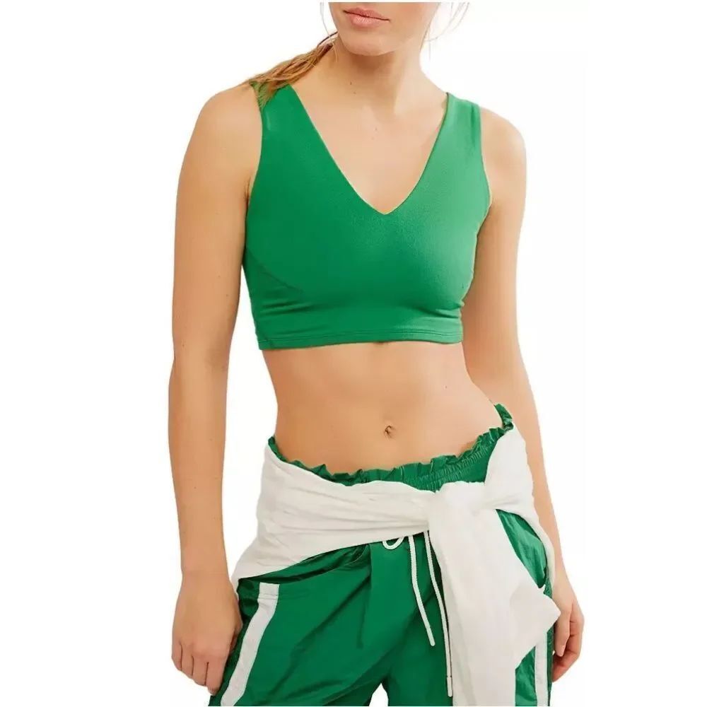 free people XL Green Never Better Movement Active Crop Sleeveless Camisole